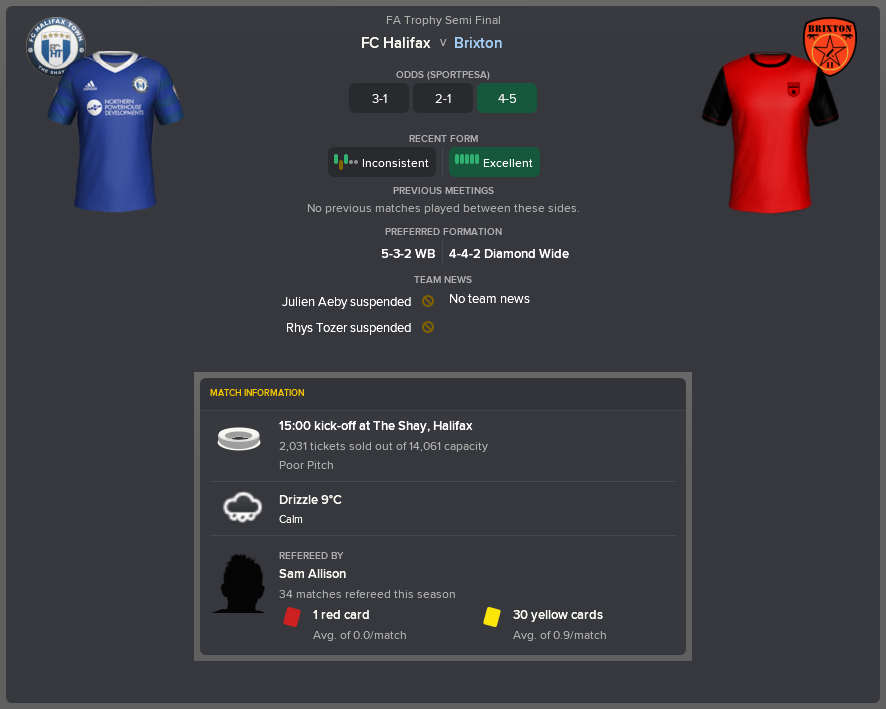 ---------- at FC Halifax pre-match