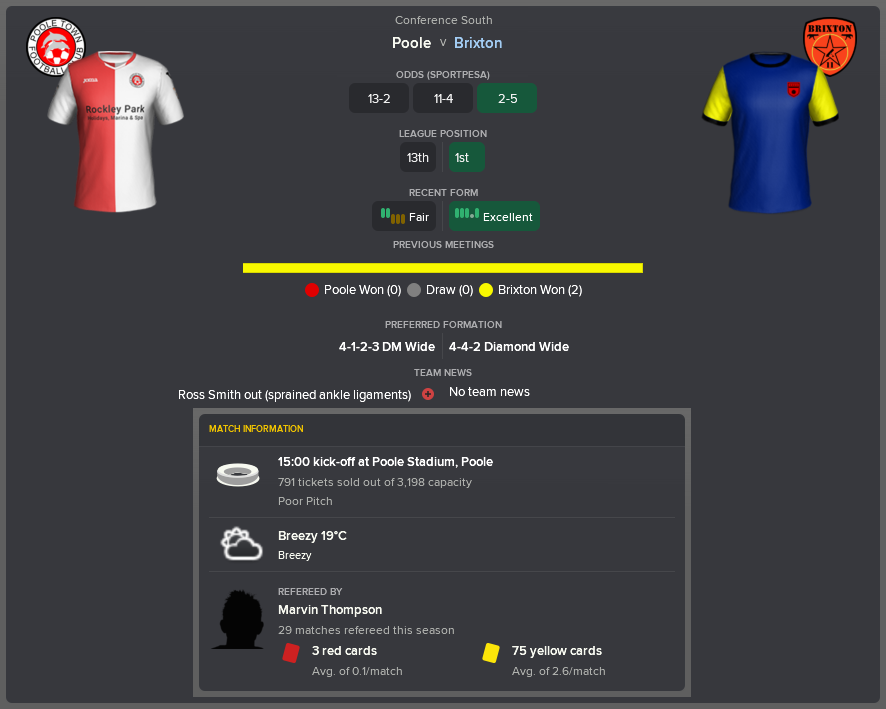 ---------- at Poole Town pre-match