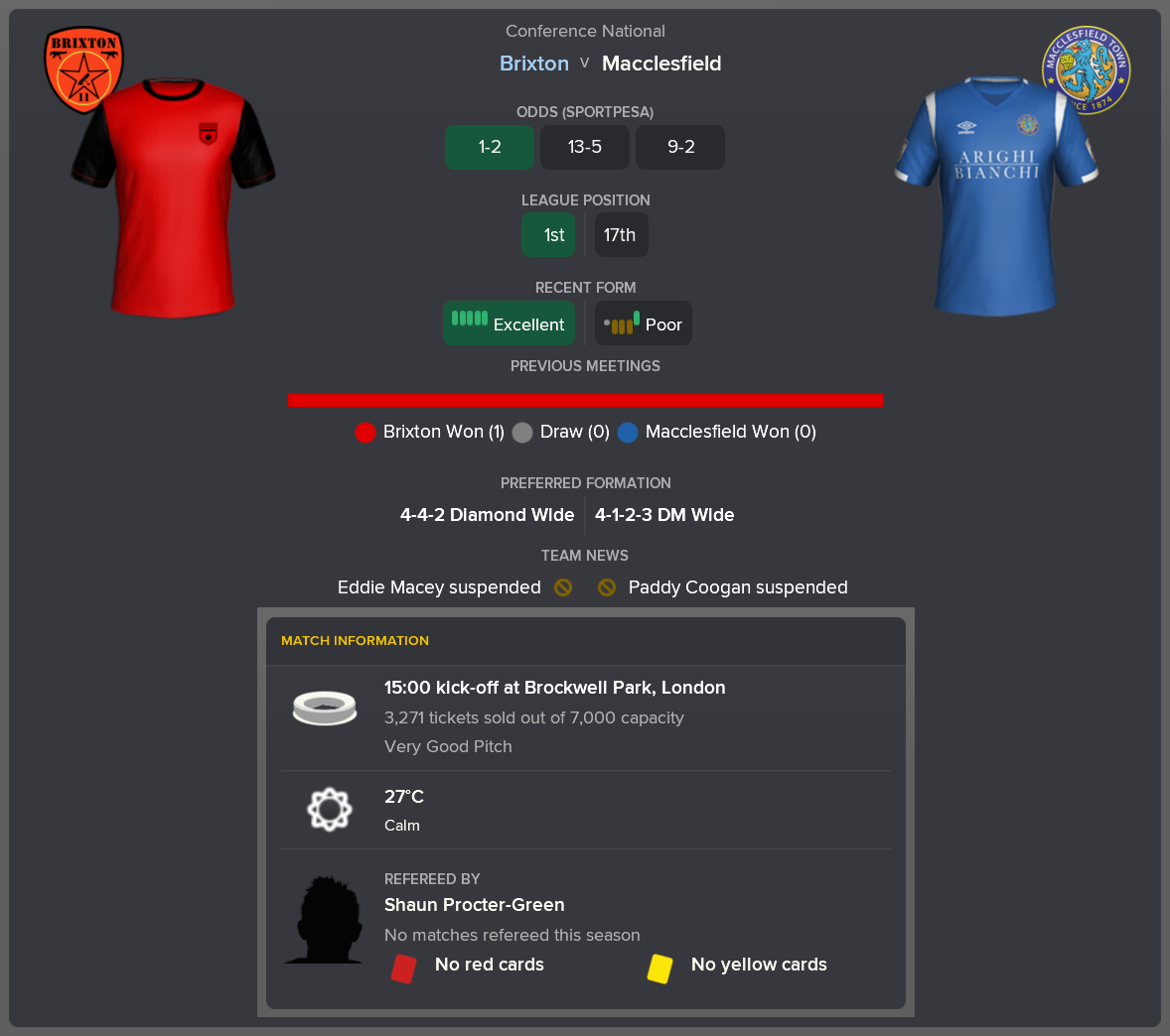 ---------- vs. Macclesfield pre-match