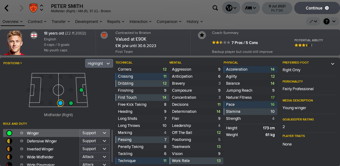 ---------- Peter Smith Player Card