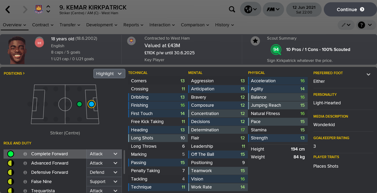 ---------- Kemar Kirkpatrick 12 June 2021