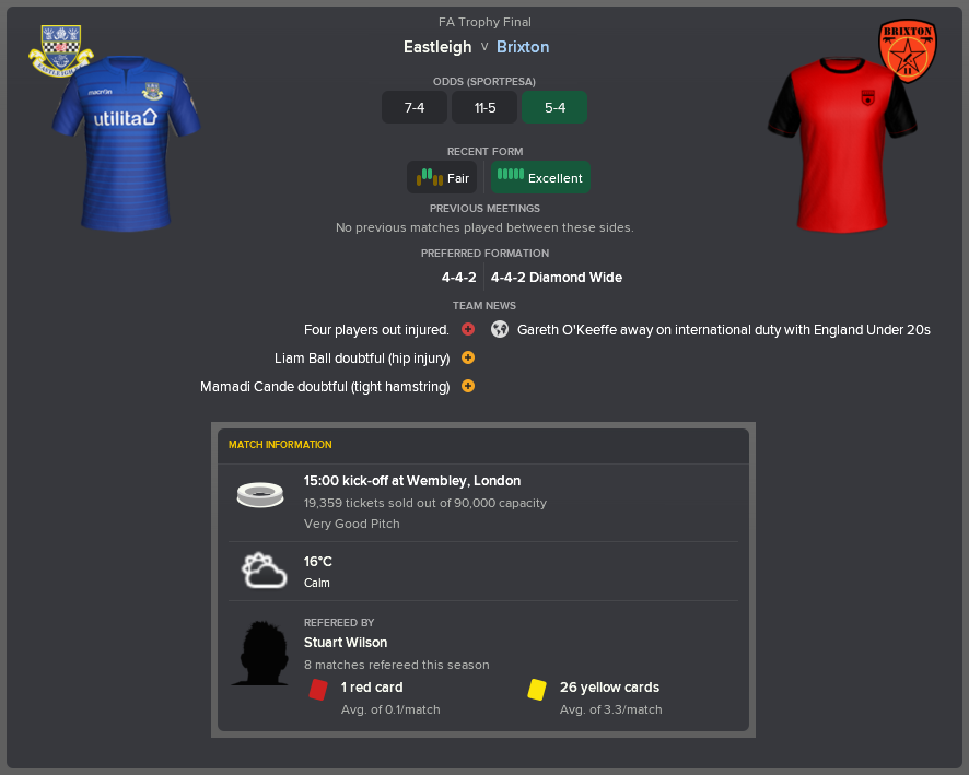 ---------- vs. Eastleigh pre-match