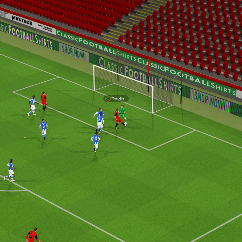 ---------- Raymond Devlin dribbles in a goal