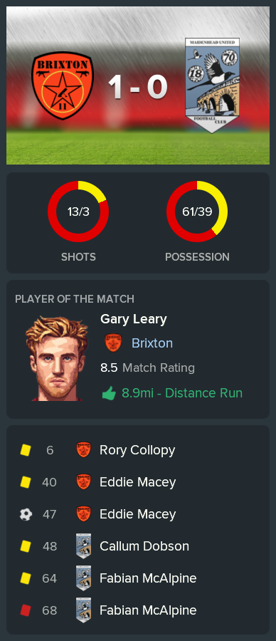 ---------- vs Maidenhead pre-match