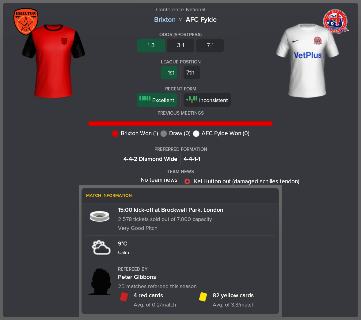 ---------- vs. AFC Fylde pre-match