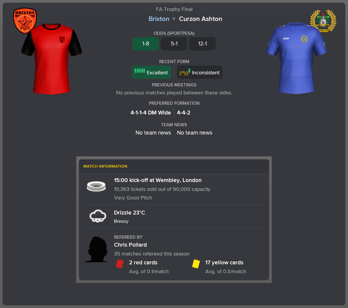 ---------- vs. Curzon Ashton pre-match