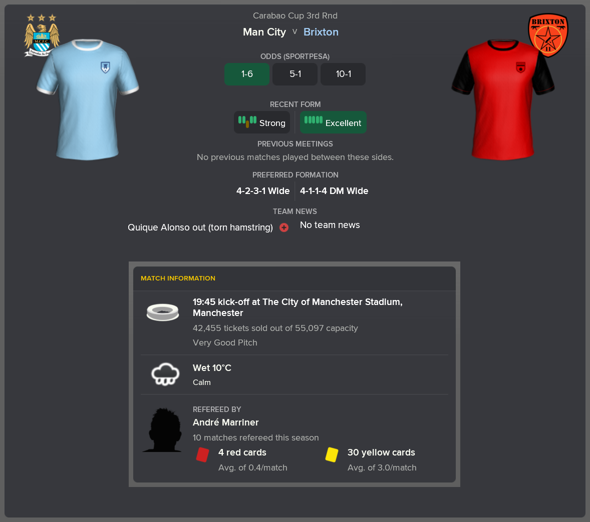 ---------- at Manchester City pre-match