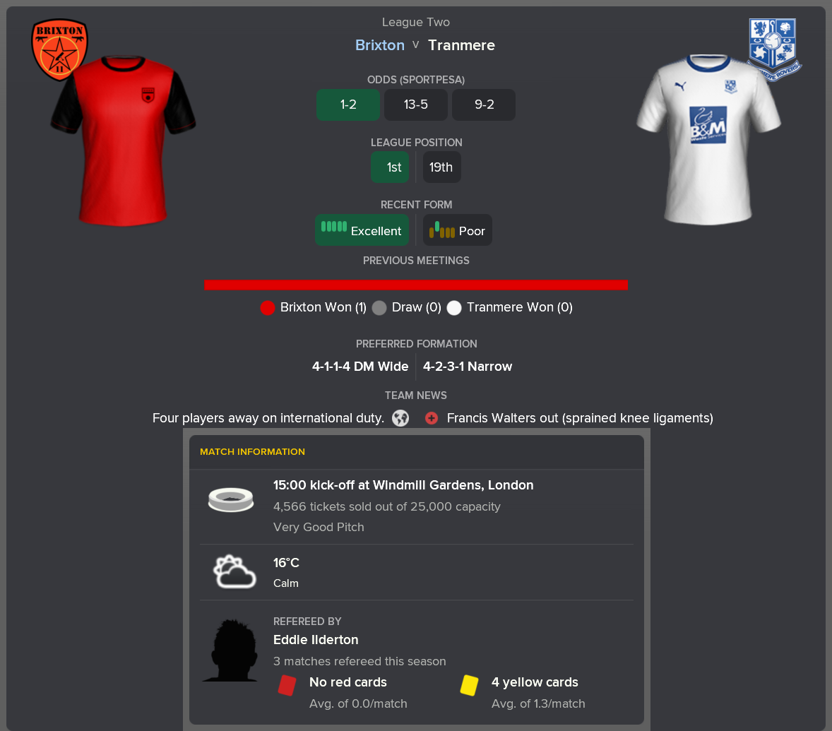 ---------- vs. Tranmere pre-match